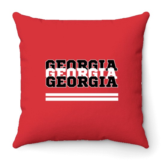 GEORGIA SWEET AS A PEACH IN GEORGIA Throw Pillows