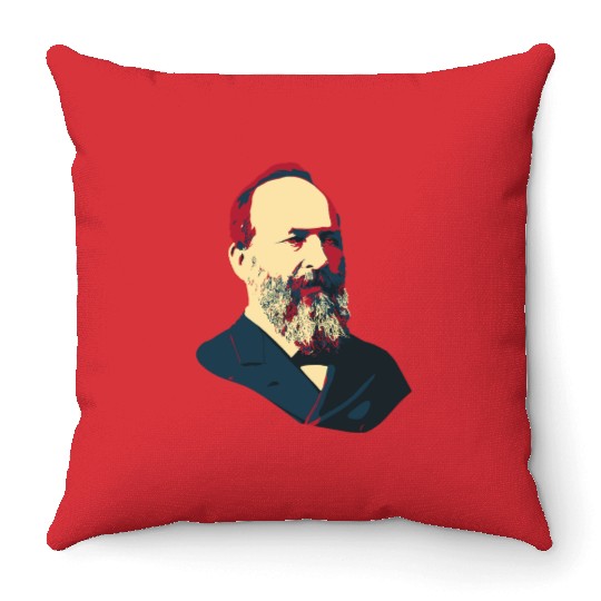 President James Abraham Garfield Throw Pillows