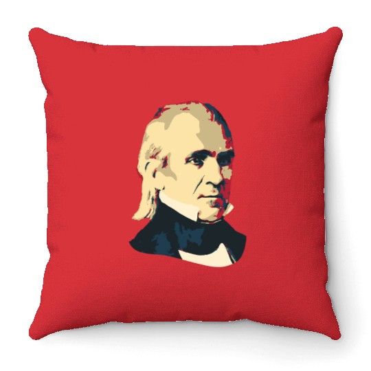 President James K Polk Throw Pillows