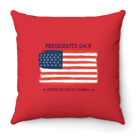 US flag.Presidents Day Throw Pillows