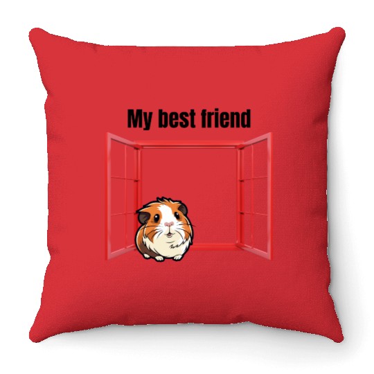 My Best Friend Guinea Pig Throw Pillows