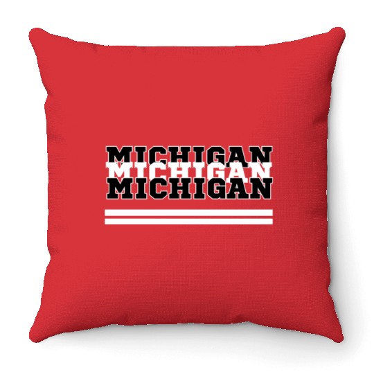 MICHIGAN SAILING STRONG IN THE GREAT LAKES STATE Throw Pillows