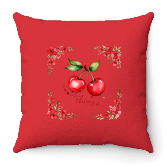 Cherry Throw Pillows