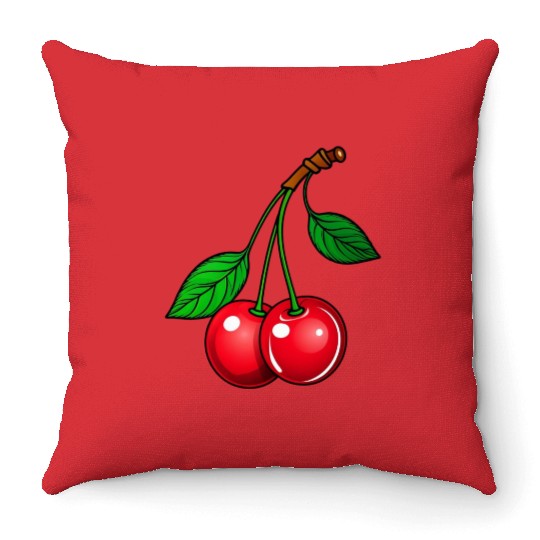 Cherry lover Throw Pillows
