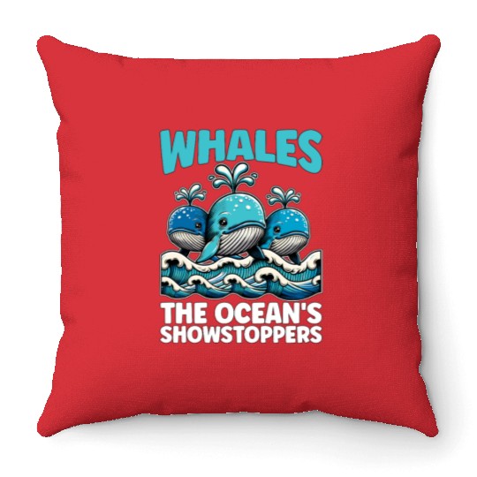 Whales The Ocean's Marine Animal Whale Watching Throw Pillows