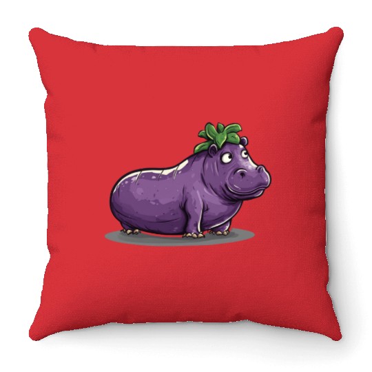 Hip Eggplant Throw Pillows