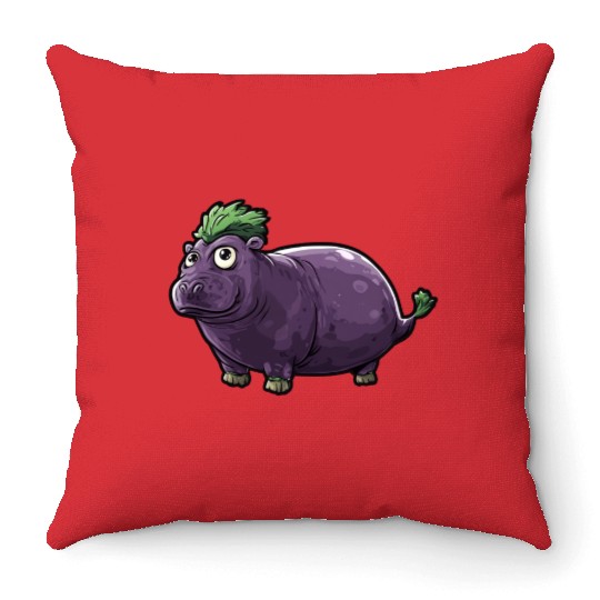 Hip Eggplant Throw Pillows
