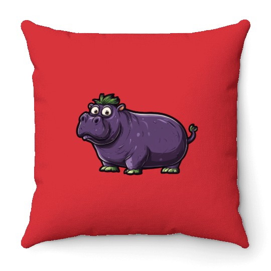 Hip Eggplant Throw Pillows