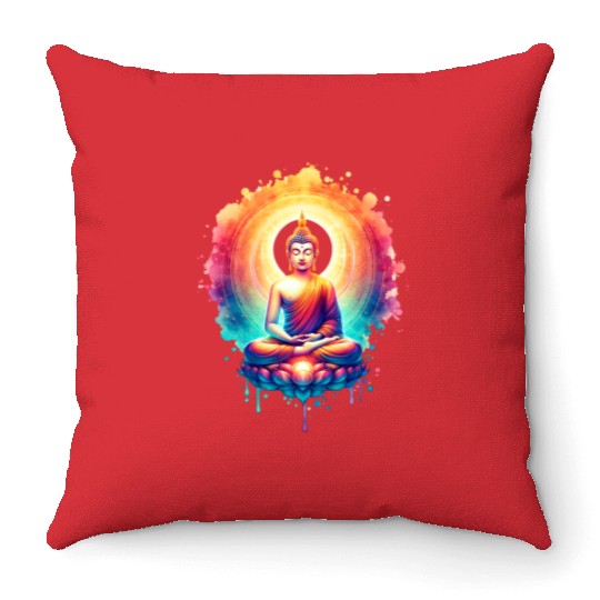 Music Festival Throw Pillows - Colorful Yoga Outfit