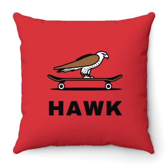 Hawk Skater Fan Skateboard Stunts Freestyle Gift Throw Pillows