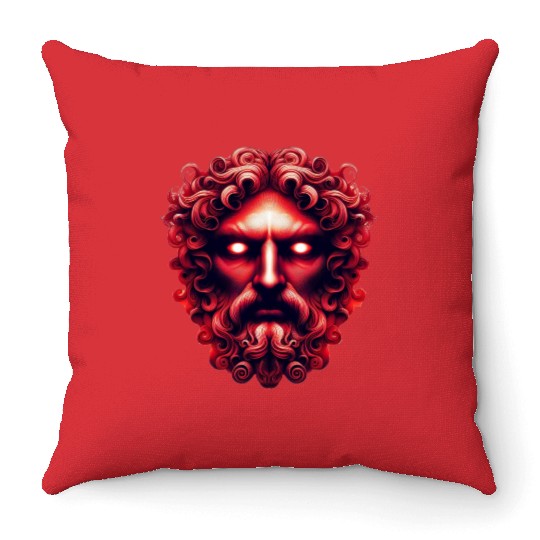 Face of Hades MythosView Throw Pillows