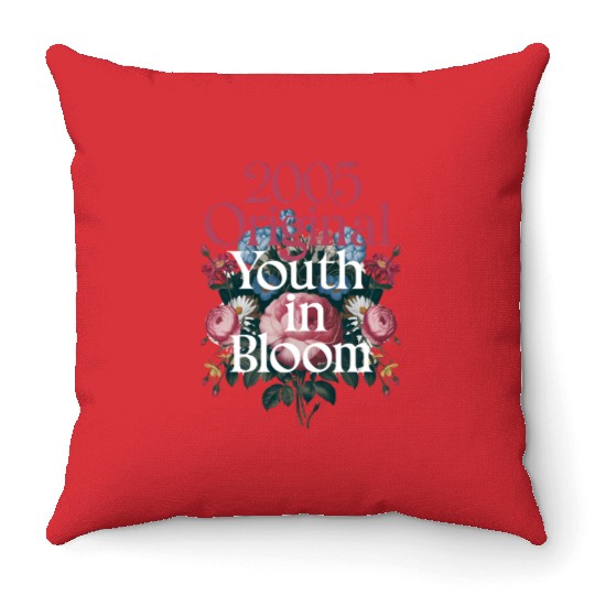 2005 Original Youth in Bloom Floral Throw Pillows