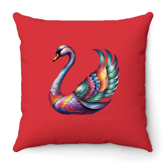 Libra Spirit Animal Swan Alebrije Throw Pillows