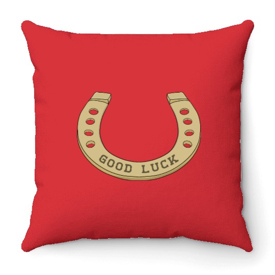 Cool Horseshoe for Lucky Days Throw Pillows