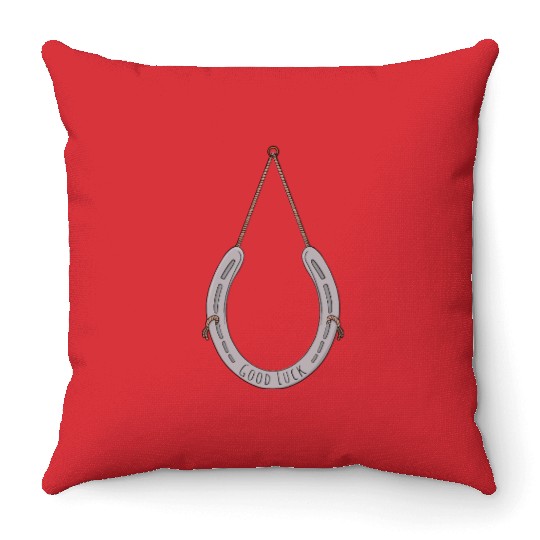Horseshoe to bring you good luck Throw Pillows