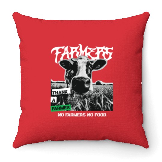 Thank a farmer DESIGN Throw Pillows