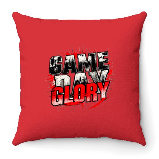 Game Day Glory Intense Bold Sports Design Throw Pillows
