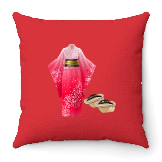 Elegant Japanese Kimono Throw Pillows