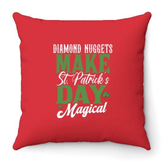 Diamond Nuggets Make St Patricks Day Magical Throw Pillows