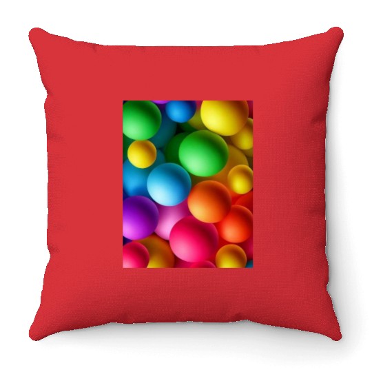 Vibrant Multi Colored Spheres Throw Pillows