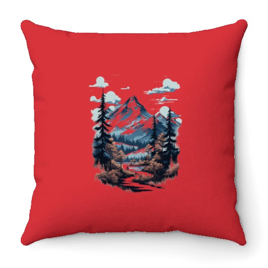 Midnight Mountain Serenity Throw Pillows