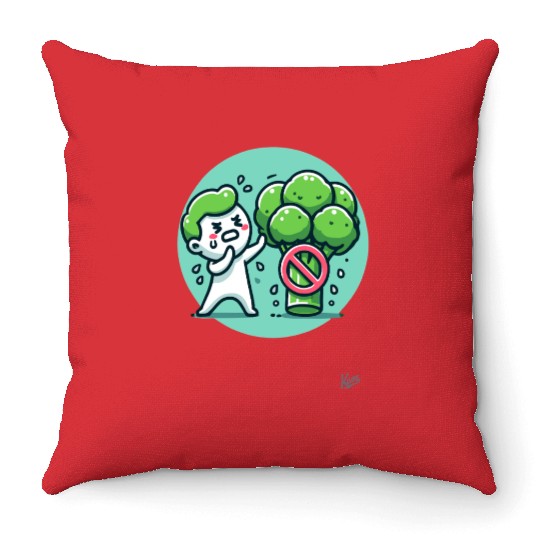 No Broccoli – Funny Anti-Veggie Design Throw Pillows