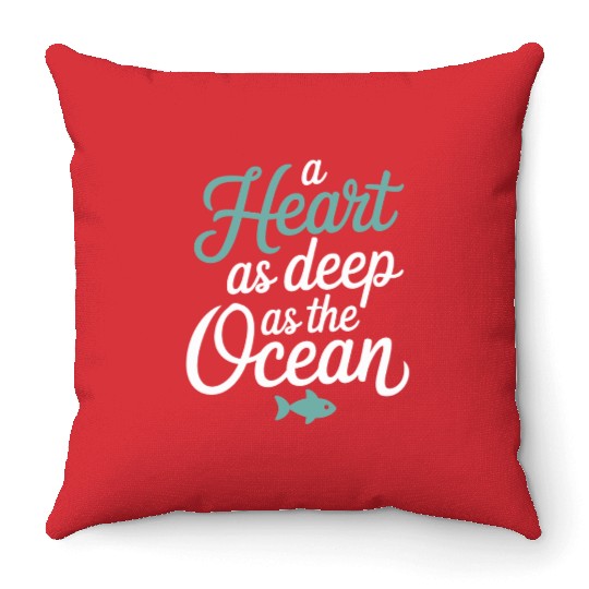 Pisces Zodiac A Heart As Deep As The Ocean Throw Pillows