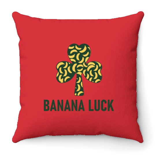 Banana Luck Banana Lucky Charm St Patrick s Day Throw Pillows