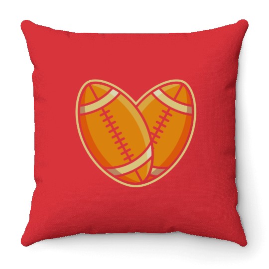 Rugby Heart For Rugby Sport Lover Throw Pillows