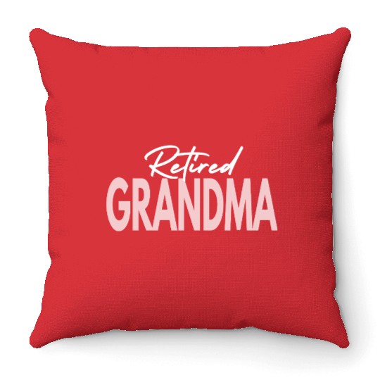 retired grandma Throw Pillows