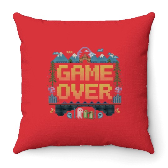 Nostalgic Retro Gamer Apparel Throw Pillows