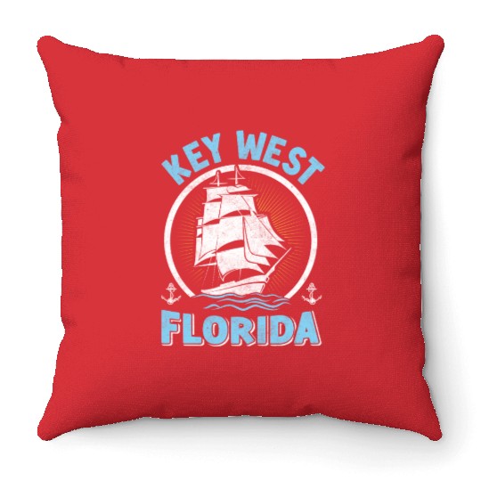 KEY-WEST FLORDIA Sailing West Keys Sailing Outfit Throw Pillows