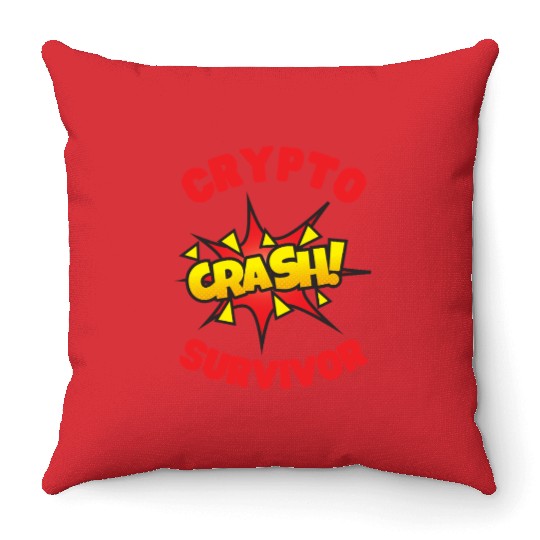 CRYPTO crash survivor Throw Pillows