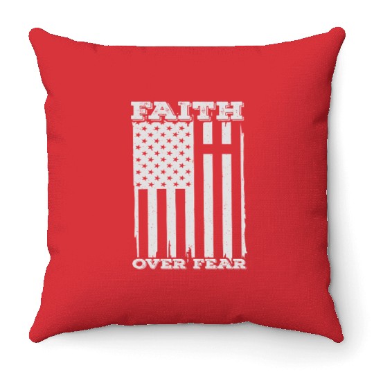 Faith Over Fear Happy Easter Throw Pillows