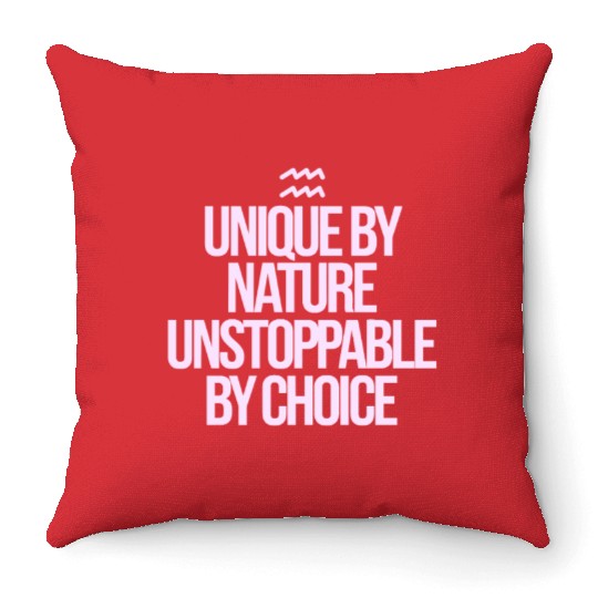 Unique By Nature Aquarius Character Zodiac Throw Pillows