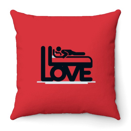 3D Love Typography with Creative Design Throw Pillows