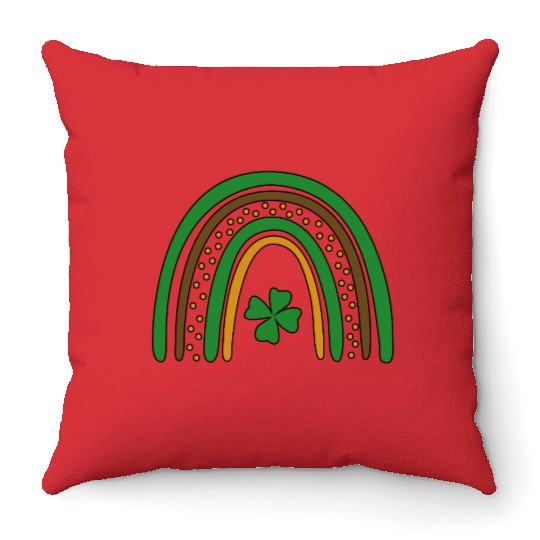 Lucky Rainbow. Happy St. Patrick’s Day Throw Pillows
