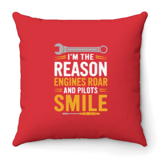 Aircraft Technician Avionics Maintenance Airport Throw Pillows