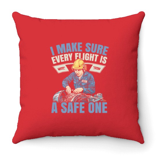 Aircraft Technician Avionics Maintenance Airport Throw Pillows