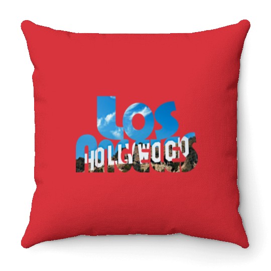 Hollywood on Los Angeles Throw Pillows