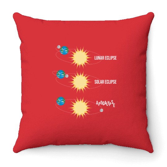 Lunar Eclipse Solar Eclipse Apocalypse Throw Pillows