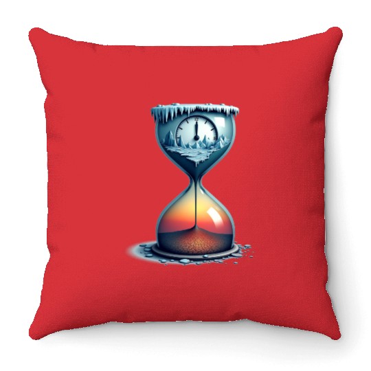 Time is Running Out Throw Pillows