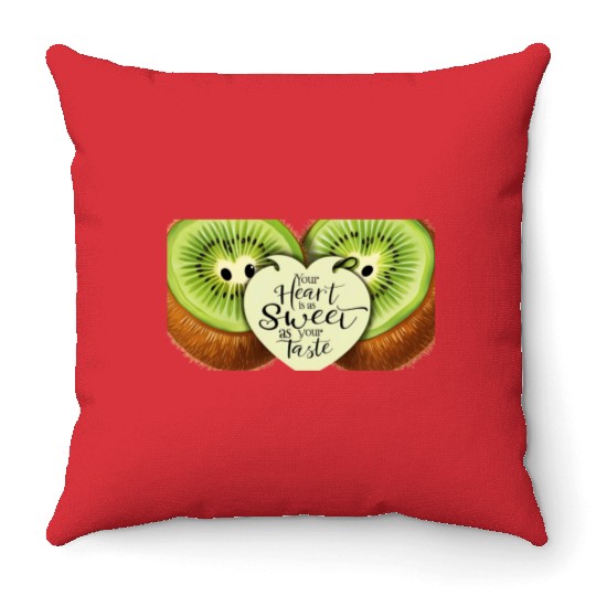 Your Heart is Sweet as Your Taste – Kiwi Love Throw Pillows