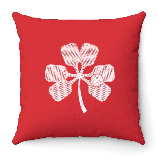 Pickleball Lucky St Patricks Day Shamrock Irish Throw Pillows