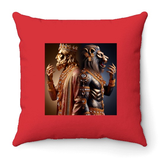 Beast king Throw Pillows