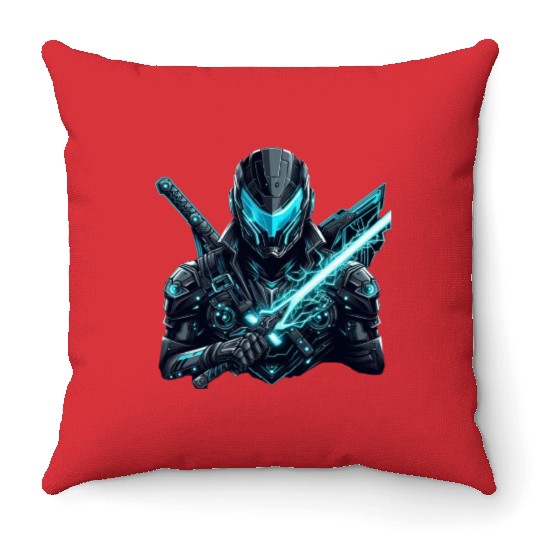 The Midnight Knight Throw Pillows