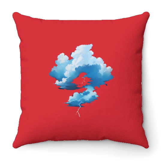 Blue Storm Clouds Throw Pillows