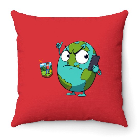 Earth in Distress – A Call for Change Throw Pillows