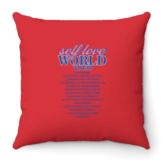 Selflove World Tour Throw Pillows