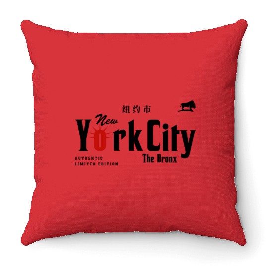 New York City - The Bronx Throw Pillows